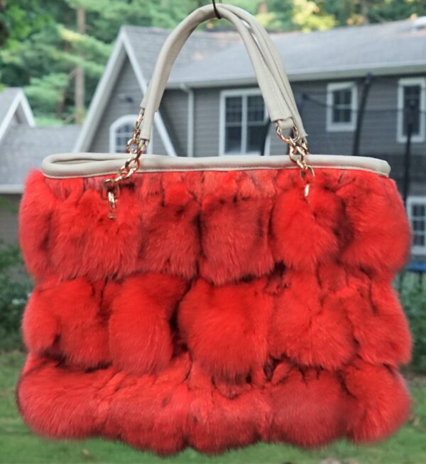 Orange Fox Fur Bag 8474