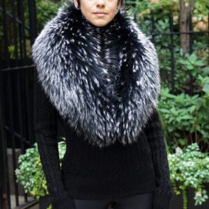 Black and White Tipped Finnish Raccoon Collar