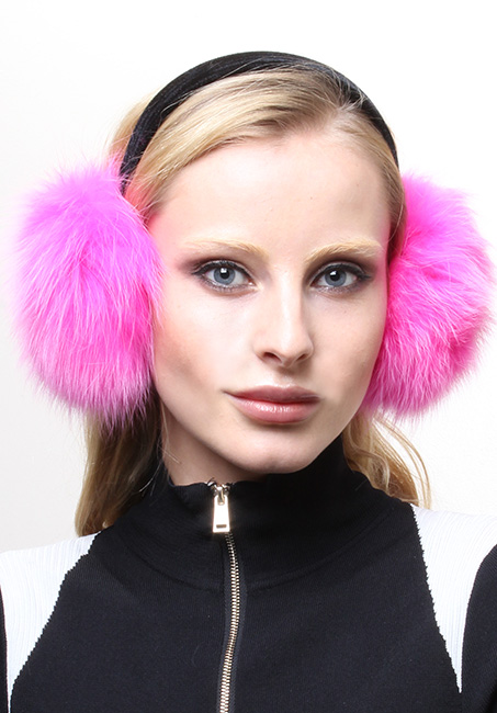 Hot Pink Fox Earmuffs 0213