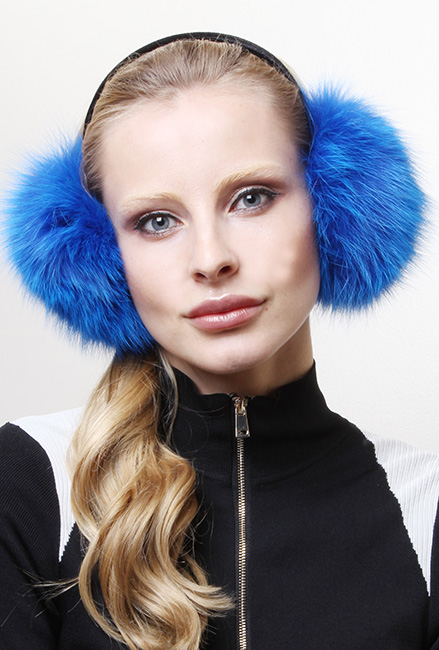 Royal Blue Fox Ear Muffs 3035